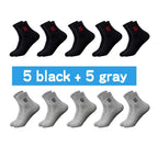 20 Stück = 10 Paar hochwertige Herrensocken aus Baumwolle, atmungsaktiv, schweißabsorbierend, mittellang, schwarze Socken, Deodorant, Business-Herren-Geschenk-Socken