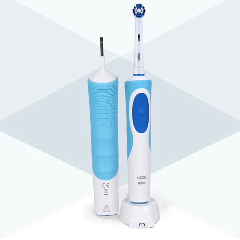 Oral B Elektrische Zahnbürste 2D Rotierende Vibrationsreinigung Ladezahnbürste Cross Action Borsten Mundpflege 4 Geschenk-Bürstenköpfe gratis