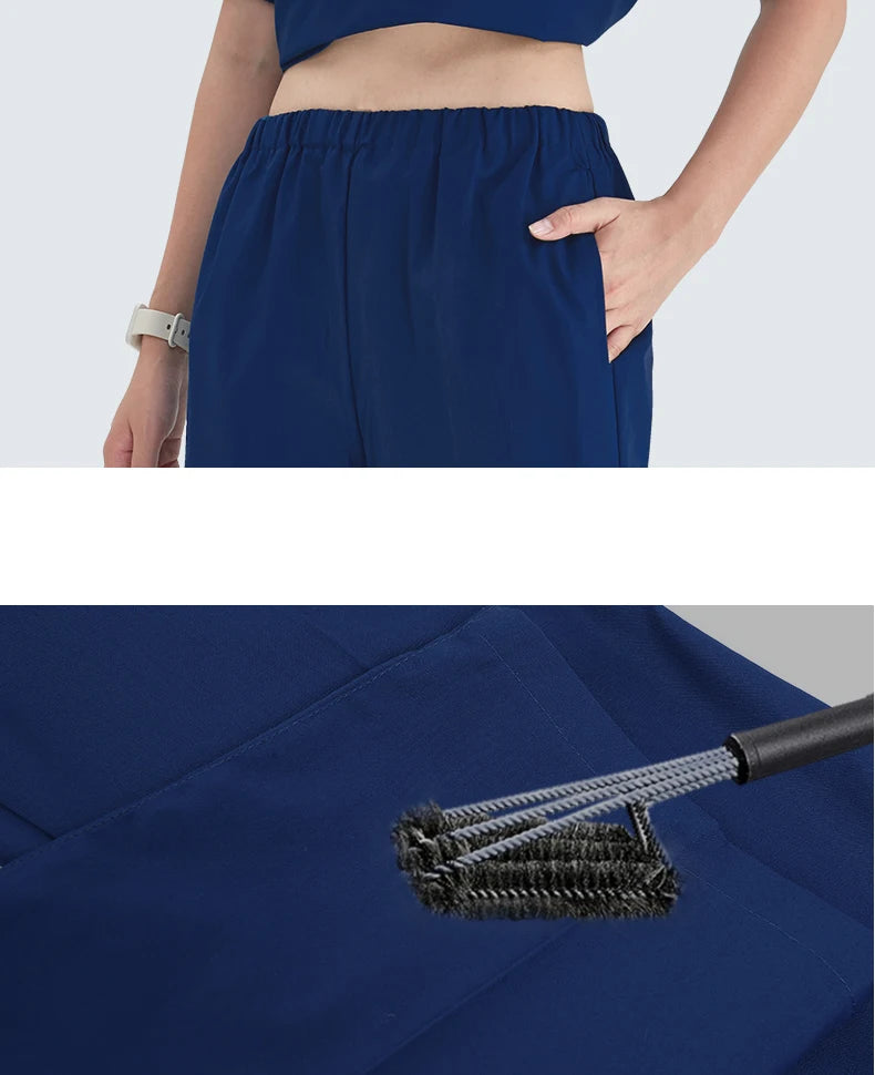 V-Ausschnitt Medizinische Uniform Sets für Damen Dreieckiger Ring Melange Schmale Stilloutfits Zahnärztliche Krankenhaus Arbeitsanzüge 202