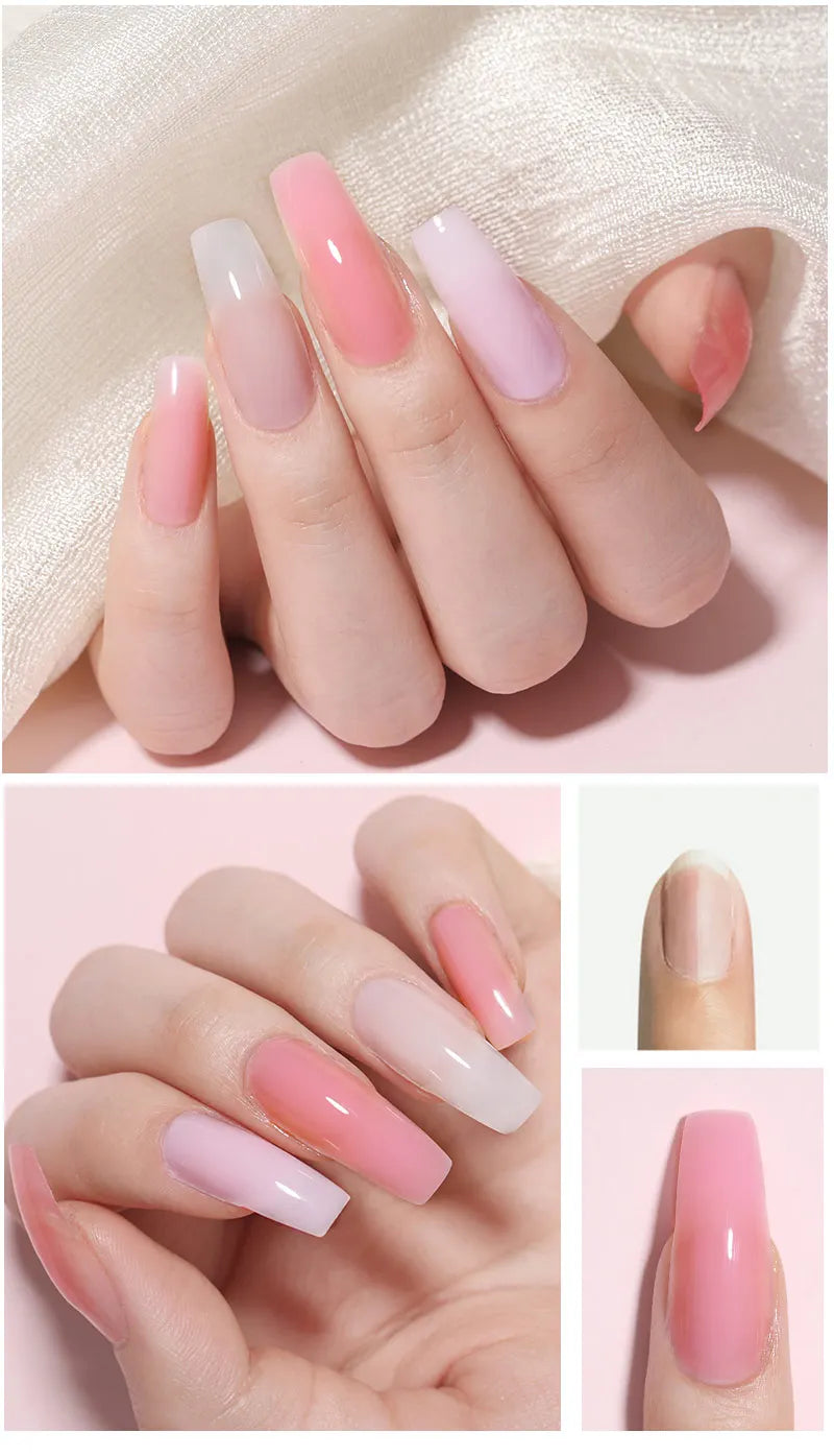 LILYCUTE 15ml Verlängerungsgel-Nagellack-Set Quick Nail Prolong mit Verlängerungsform-Nagelspitzen Acryl-Lösung Maniküre-Werkzeug-Kit