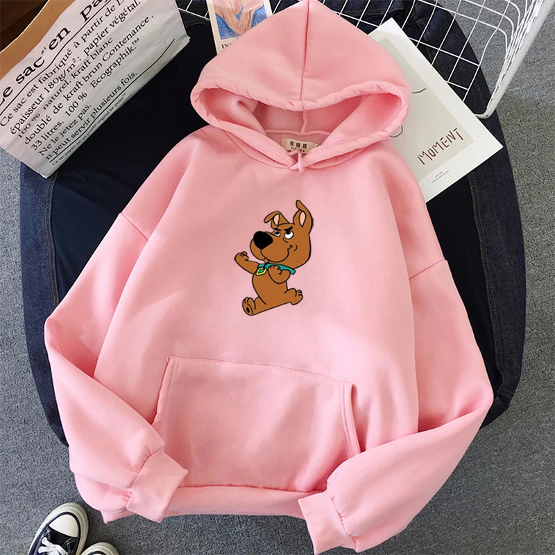 Print pink Cute Dog oversized  Sweatshirt Kawaii Hoodies for Women top clothes Hoody Female Itself  Women's Hoodies Full Sleeve