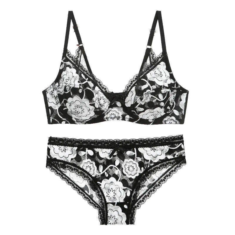 DaiNaFang Neue Sexy Hochwertige Damen Ultra Dünn Dick 75-95 BCDE Cup BH-Sets Spitze Push Up Unterwäsche Höschen Übergröße Dessous