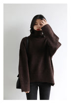 CHIC VEN Koreanischer Damen Pullover Lockerer Rollkragenpullover Warme Einfarbige Pullover Strickwaren Basic Female Tops Herbst Winter 2022