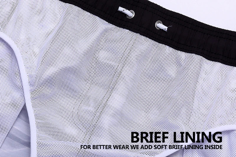 DATIFER Sommer Neue Mode Polyester Herren Shorts Strand Schnell Trocknend Bedruckte Badeshorts Übergröße Mesh-Futter Surf-Fitnessshorts Herren