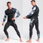 Herren Kompressions-Sportanzug Schnelltrocknend Schweißableitend Fitness Training MMA Kit Rashguard Herren Sportbekleidung Jogging Laufbekleidung