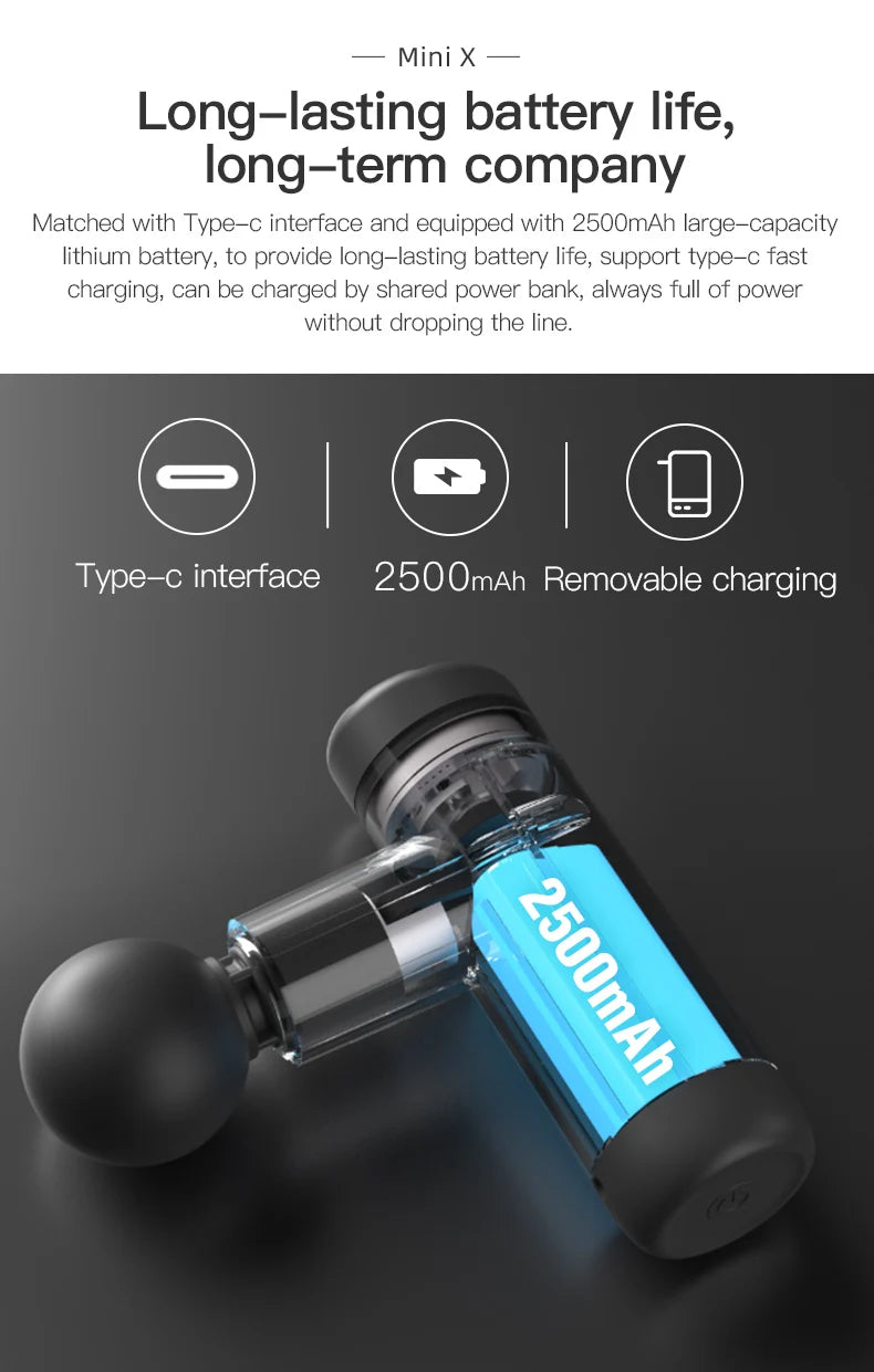 Booster Mini X Massage Gun Perkussion Rücken- und Nackenmassagegerät Elektrische Vibratoren Tragbares Fitness-Mini-Körpermassagegerät