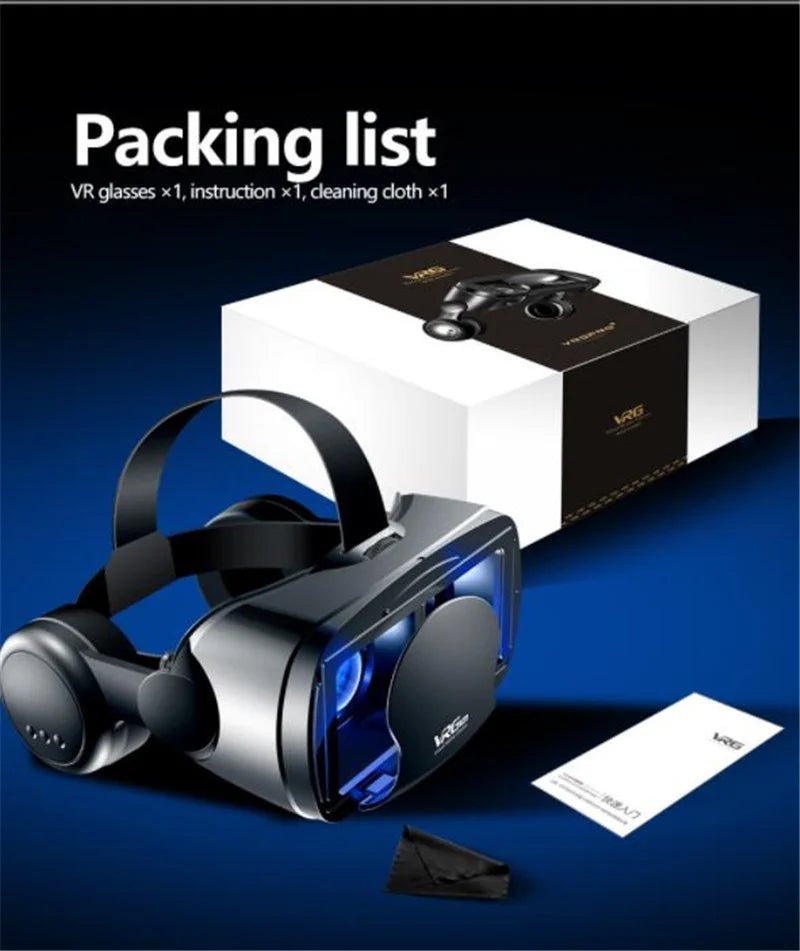Virtual Reality VR Brille IMAX Riesiger Bildschirm HD 3D Brille Google Cardboard Box VR Headset Helm für 5-7" Telefon, unterstützt Gamepad