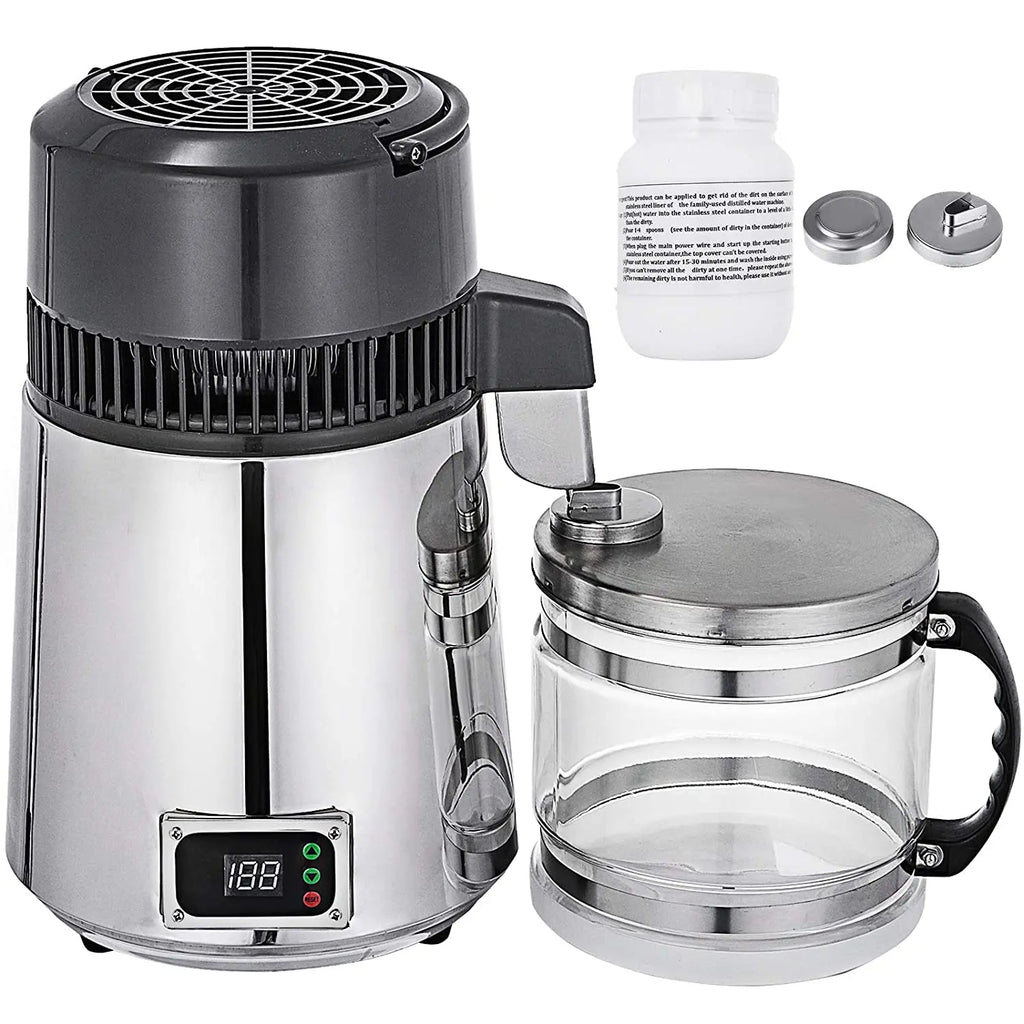 750W 4L Wasser-Destilliergerät Haushalt Destilliertes Reinwassergerät Destillationsreiniger Filter Edelstahl Wasserfilter