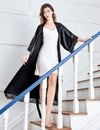 2019 Neue Seidensatin-Spitzenroben Brautjungfern- und Brautroben Hochzeits-Morgenmantel Bademantel Damenrobe Dessous-Robe