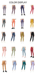 SOISOU Nylon Yogahosen Gym Leggings Damen Mädchen Fitness Weiche Strumpfhosen Hohe Taille Elastisch Atmungsaktiv Keine T-Linie Sporthosen