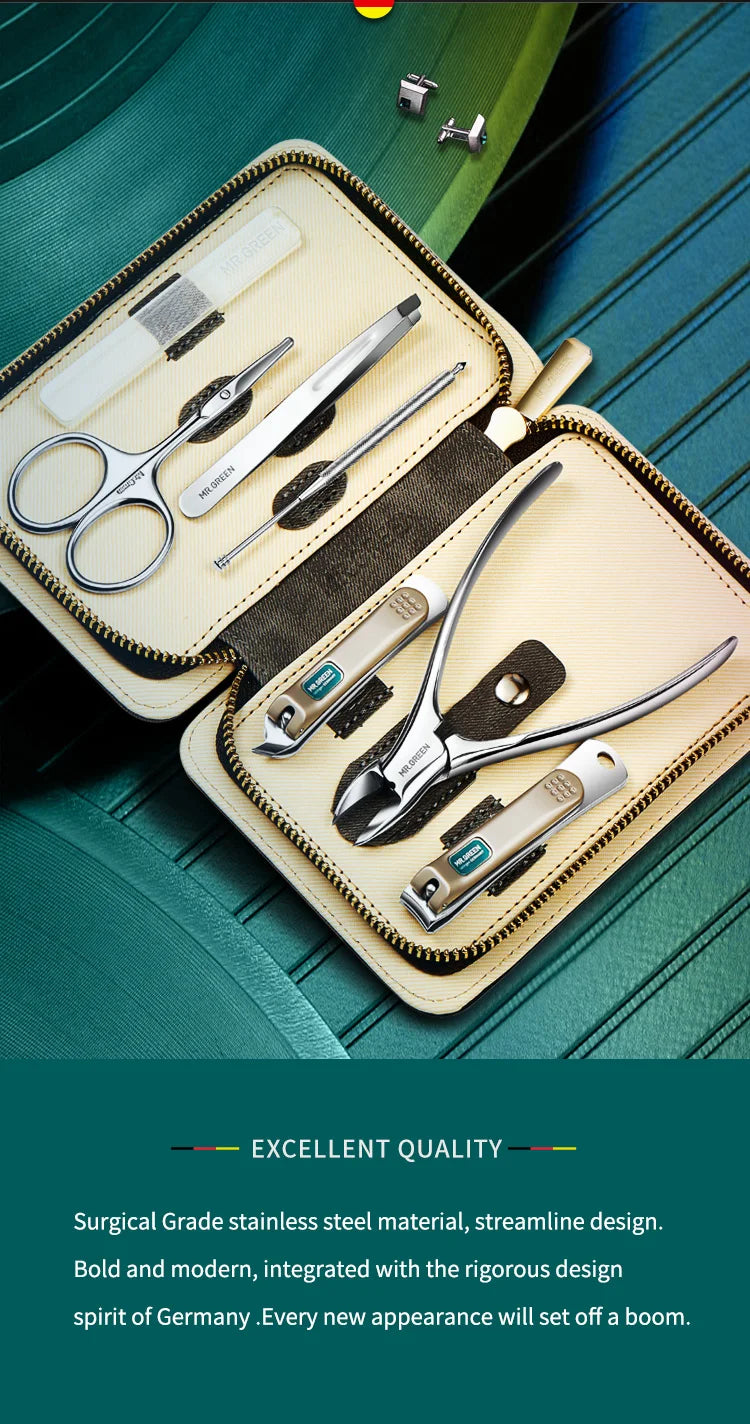 MR.GREEN Maniküre-Set Farbkontrast Nagelknipser Schneider Werkzeuge Kits Edelstahl Pediküre Reiseetui für Mann Frau