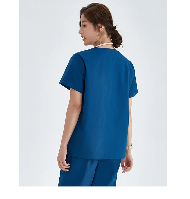 V-Ausschnitt Medizinische Uniform Sets für Damen Dreieckiger Ring Melange Schmale Stilloutfits Zahnärztliche Krankenhaus Arbeitsanzüge 202