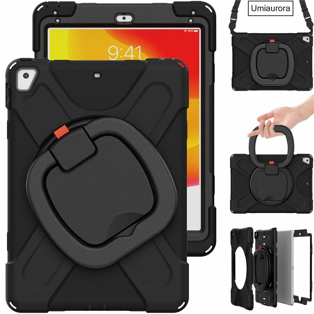 Für iPad 7., 8., 9., 10.2, 10. Generation Air 2 3 4 5 10.9 Mini 6 9.7 Pro 11 12.9 2022 Hülle Rotation Griffständer Kinder Stoßfeste Abdeckung