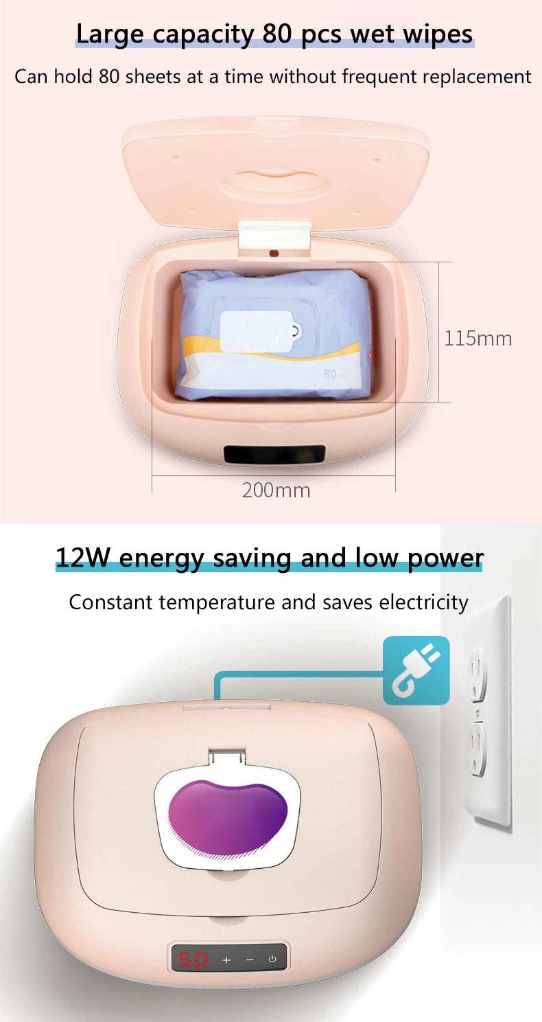 DMWD Haushalt Feuchttuchwärmer Elektrischer Säuglings-Baby-Feuchttuch-Gesichtsmasken-Wärmer Einstellbare konstante Temperatur 220V