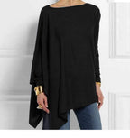 Baumwolle unregelmäßige Damen Blusen Hemd 2022 Herbst weibliche feste Pullover Tops lässig O-Ausschnitt Langarm Bluse Damen Tunika Blusen