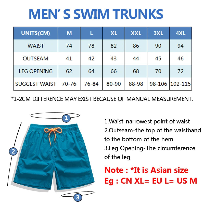 ESCATCH Herren Badehose Schwimmshorts Badeshorts Strandshorts Boardshorts Schwimmhose Badesuits Herren Laufshorts Sportshorts Surfshorts