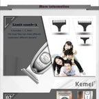 Kemei 1949 Ganzmetall-Haarschneider Professioneller Clipper für Friseure Wiederaufladbarer Elektrischer Herren-Bartrasierer Haarschneidemaschine