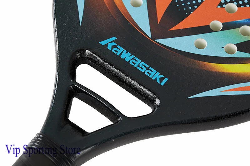 Kawasaki Padel Tennis Schläger aus Carbonfaser mit weichem EVA-Kern, inklusive Padel-Tasche und Hülle, Power Beach Tennis Padel