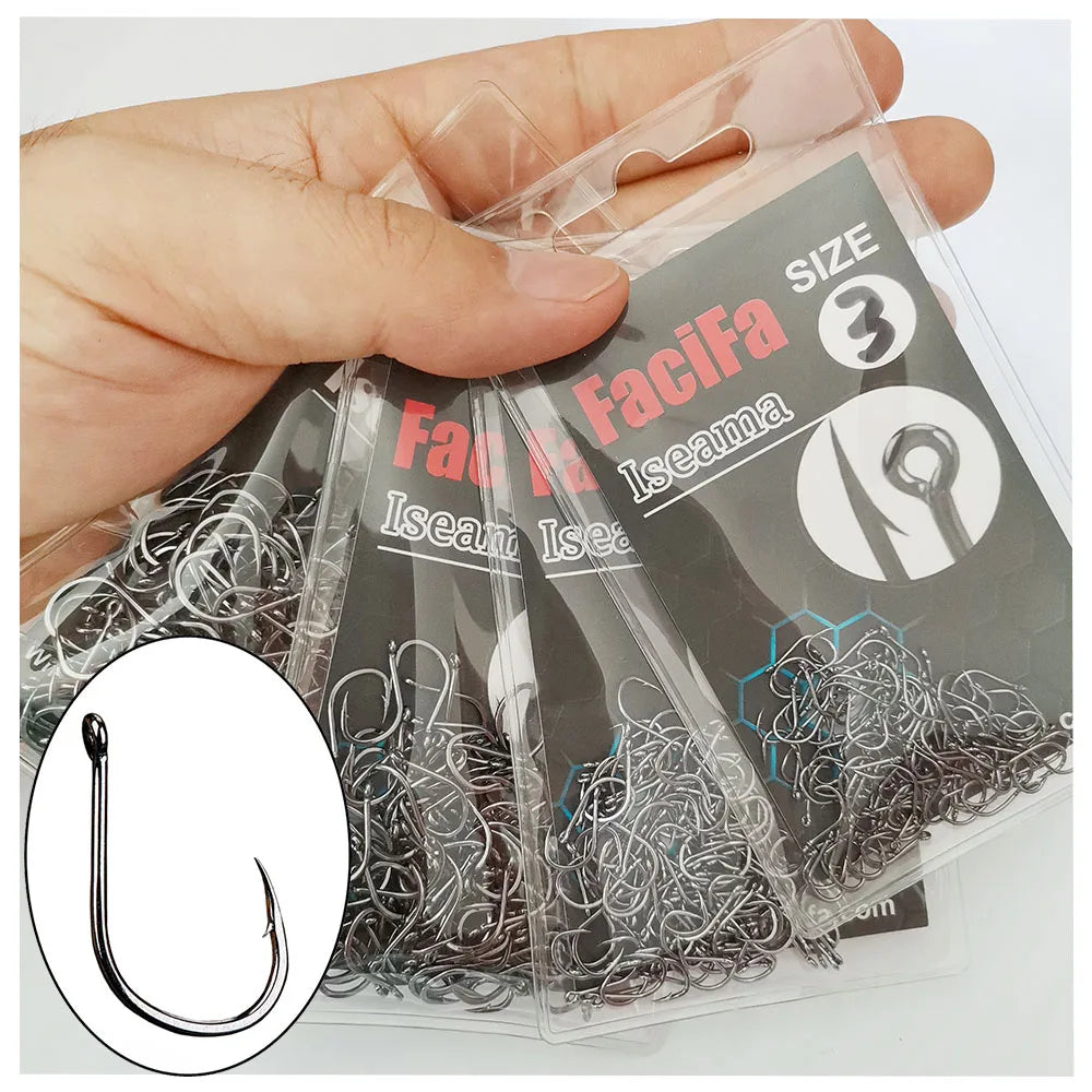 100/50/25 Stück Iseama Karpfenangelhaken, Offset Circle Hook, Einzel-Fliegenangelhaken, Widerhaken, Meeresangelhaken, Zubehör Hauptbild