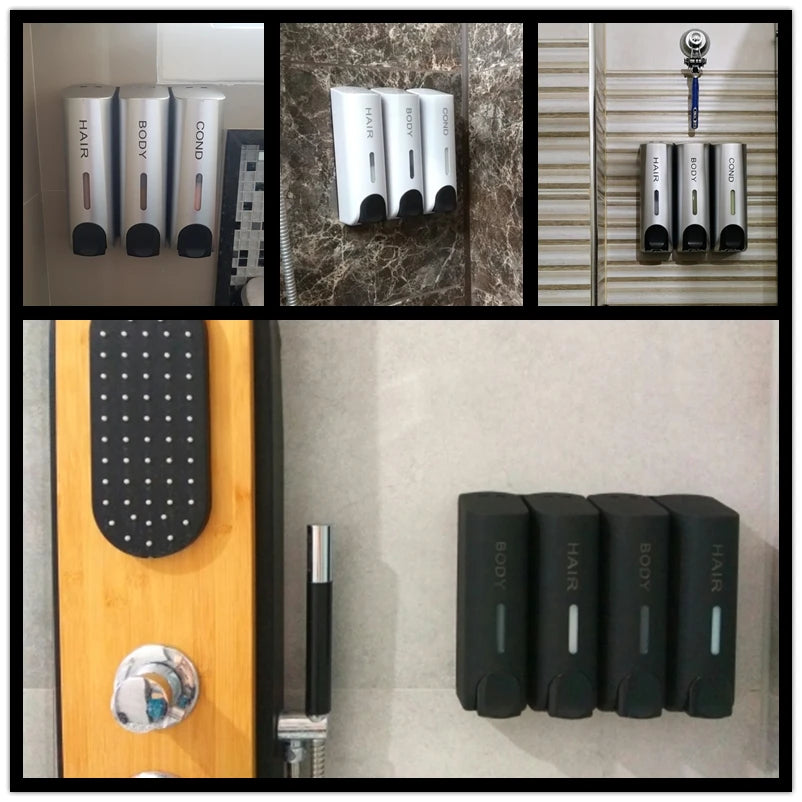 Einfach-/Doppel-/Dreifach-Seifenspender 350ml zur Wandmontage, Duschbad-Shampoo-Spender, Flüssigseifenbehälter, Bad-Accessoires
