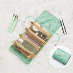 4-in-1 Kosmetiktasche für Damen, Reißverschluss, Netz, trennbare Kosmetiktasche, faltbare Nylon-Tasche, Seil-Make-up-Tasche, Kosmetyczka