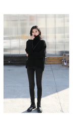 CHIC VEN Koreanischer Damen Pullover Lockerer Rollkragenpullover Warme Einfarbige Pullover Strickwaren Basic Female Tops Herbst Winter 2022