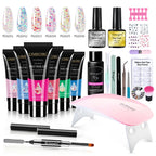 Nagelset mit Nagellampe Nageltrockner Nagelbohrmaschine Maniküre-Set Kit Poly-Nagelgel-Kit Nagellack-Set Soak-Off Nail Art Werkzeuge Sets