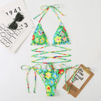 Kostenloser Versand Trägerlose Bandeau-Badeanzüge Buntes Camouflage-Muster Chicas En Bikini Guapas Hot Super Micro Bikini Logos