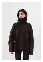 CHIC VEN Koreanischer Damen Pullover Lockerer Rollkragenpullover Warme Einfarbige Pullover Strickwaren Basic Female Tops Herbst Winter 2022