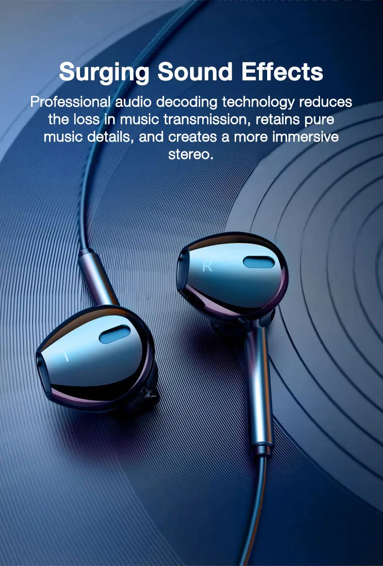 EARDECO 8 Kerne Kabelgebundene Kopfhörer Ohrhörer Bass In-Ear-Kopfhörer mit Mikrofon Ohrhörer Ohrstöpsel Handy-Headset Dynamischer Stereo