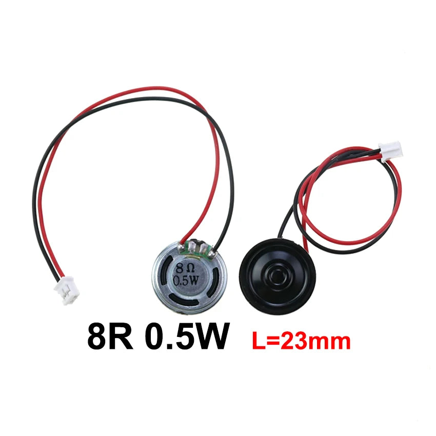 1X 8 Ohm 8R 0,5W Mini ultradünner Hornlautsprecher Durchmesser 20mm 23mm 28mm 30mm 36mm 40mm 50mm 57mm mit P2.0 Anschlusskabel
