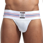 JOCKMAIL sexy Herren Unterwäsche Jockstrap Homme Herren Jockstrap Unterwäsche Herren String Jockstrap Gay Jockstrap Baumwolle Atmungsaktiv weiß