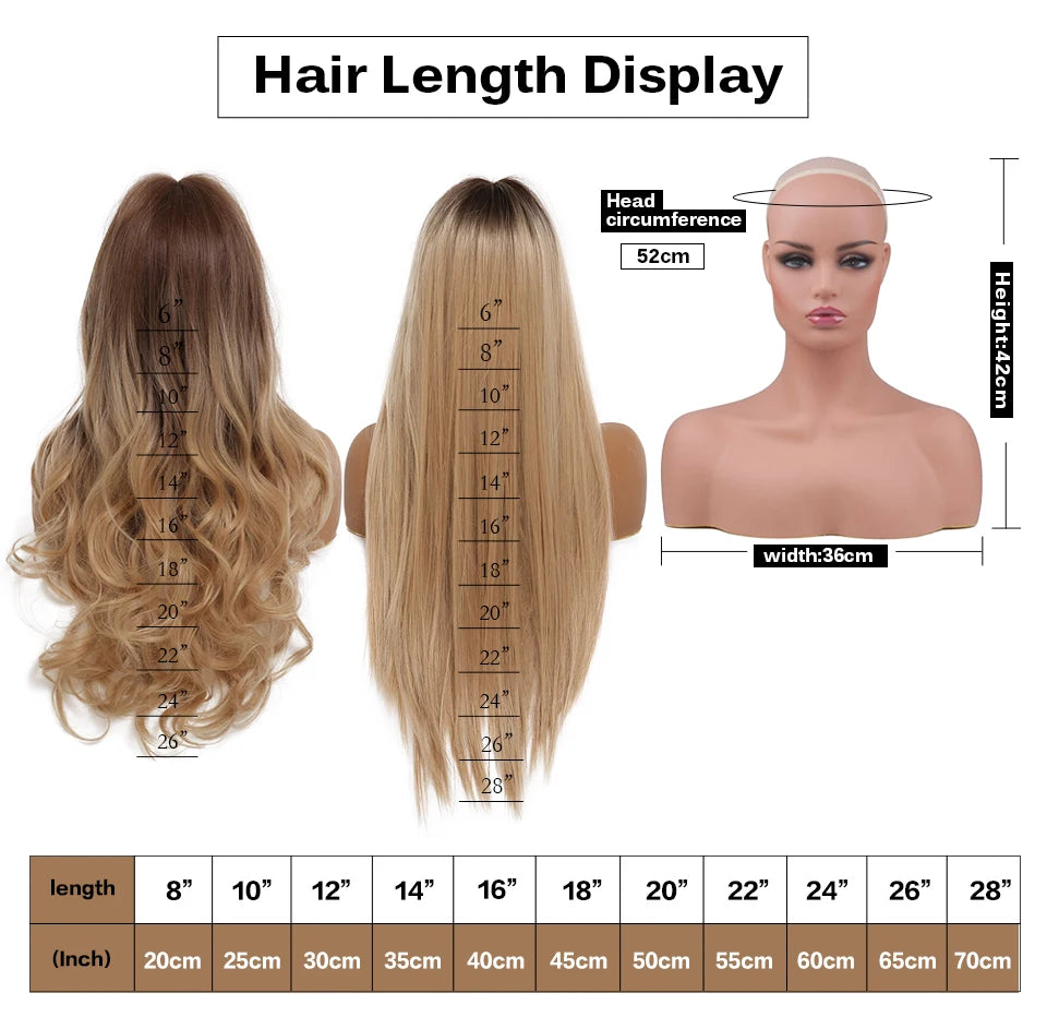 ALAN EATON Lange blonde synthetische Stirnbandperücke Ombre Blond glattes Haar Perücken natürlich aussehend Hitzebeständige Faser für den täglichen Gebrauch
