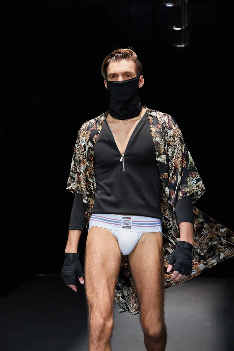 JOCKMAIL sexy Herren Unterwäsche Jockstrap Homme Herren Jockstrap Unterwäsche Herren String Jockstrap Gay Jockstrap Baumwolle Atmungsaktiv weiß