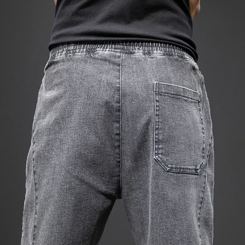 Frühling Sommer Schwarz Blau Cargo Jeans Herren Streetwear Denim Jogger Hosen Herren Baggy Harem Jean Hosen Übergröße