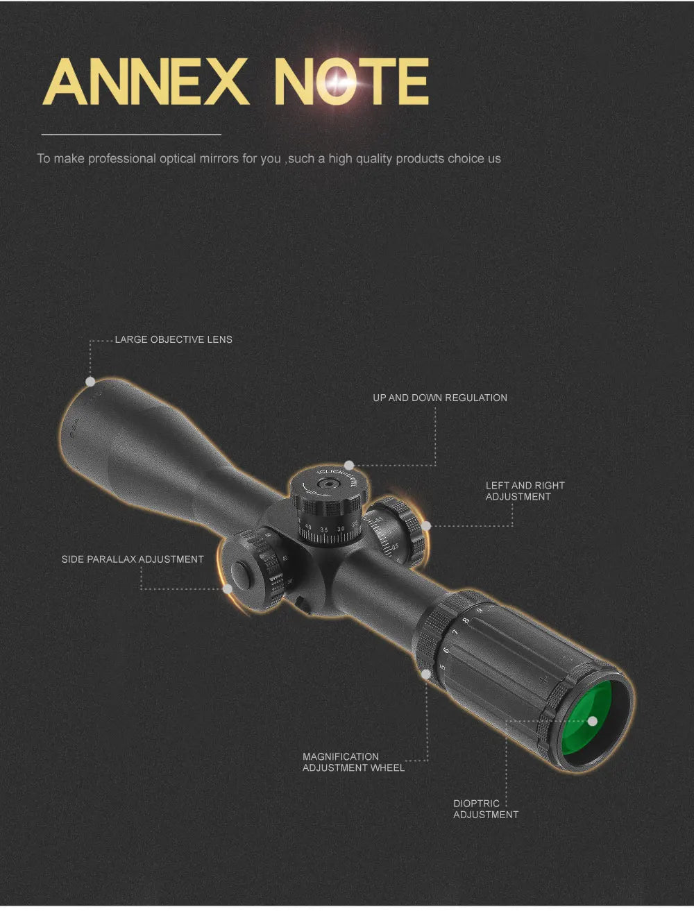 BSA Optics TMD 4-14X44 FFP Jagdzielfernrohr, Absehen in erster Bildebene, taktisches Glasgravur-Absehen, optische Visiere
