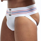 JOCKMAIL sexy Herren Unterwäsche Jockstrap Homme Herren Jockstrap Unterwäsche Herren String Jockstrap Gay Jockstrap Baumwolle Atmungsaktiv weiß