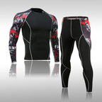 Herren Kompressions-Sportanzug Schnelltrocknend Schweißableitend Fitness Training MMA Kit Rashguard Herren Sportbekleidung Jogging Laufbekleidung