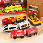 RC Elektrische Eisenbahn Spielzeugset für Kinder, Auto-Druckguss-Steckspielzeug, passend für Standard-Holzeisenbahn, batteriebetriebenes Weihnachts-Tremset