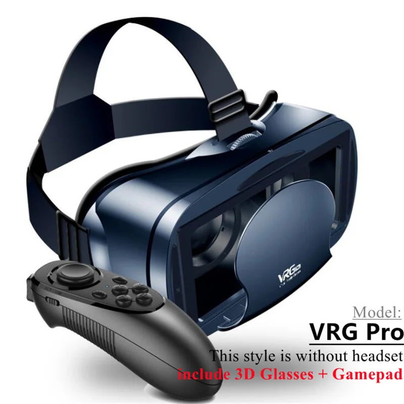Virtual Reality VR Brille IMAX Riesiger Bildschirm HD 3D Brille Google Cardboard Box VR Headset Helm für 5-7" Telefon, unterstützt Gamepad