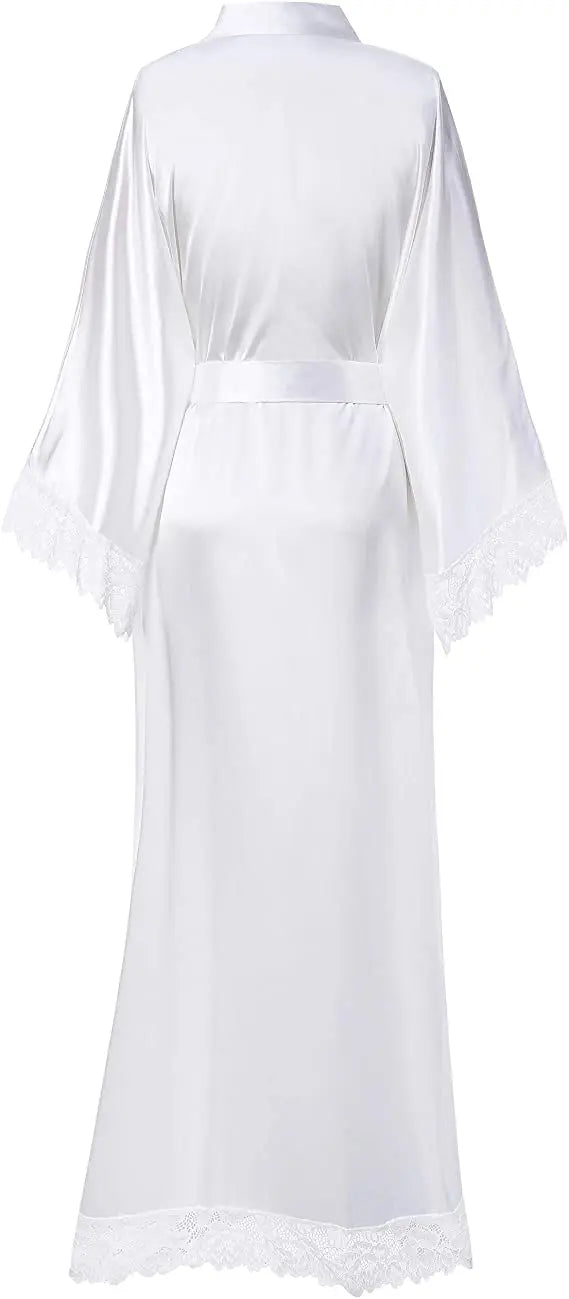 2019 Neue Seidensatin-Spitzenroben Brautjungfern- und Brautroben Hochzeits-Morgenmantel Bademantel Damenrobe Dessous-Robe