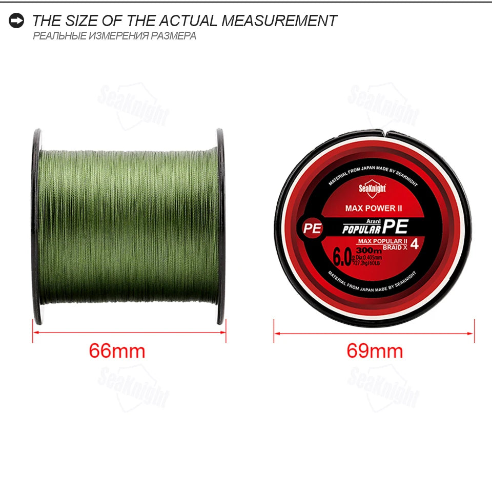 SeaKnight Brand 4-fach geflochtene Angelschnur 8-100LB Multifilament PE-Schnur 300M 500M 1000M Süßwasser Salzwasser Angeln Pesca
