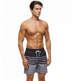DATIFER Sommer Neue Mode Polyester Herren Shorts Strand Schnell Trocknend Bedruckte Badeshorts Übergröße Mesh-Futter Surf-Fitnessshorts Herren