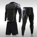 Herren Kompressions-Sportanzug Schnelltrocknend Schweißableitend Fitness Training MMA Kit Rashguard Herren Sportbekleidung Jogging Laufbekleidung