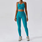Joyyoung ODM/OEM Neues sexy Trainingsbekleidung nahtloses geripptes High-Impact-BH Scrunch Shorts Yoga Sets Fitness Sportbekleidung