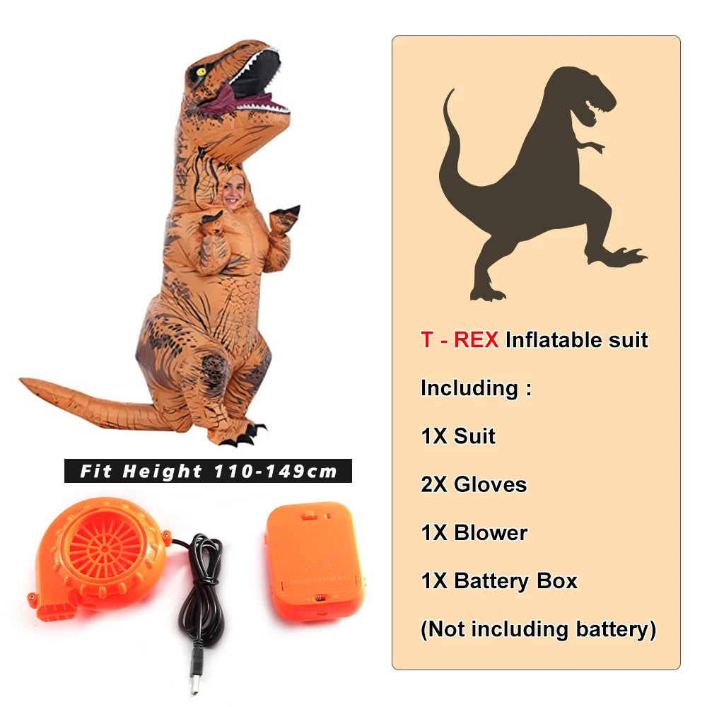 T-Rex aufblasbares Tyrannosaurus Dinosaurier Kostüm Kinder Erwachsene Rollenspiel Kostüm Halloween Maskottchen Partybekleidung