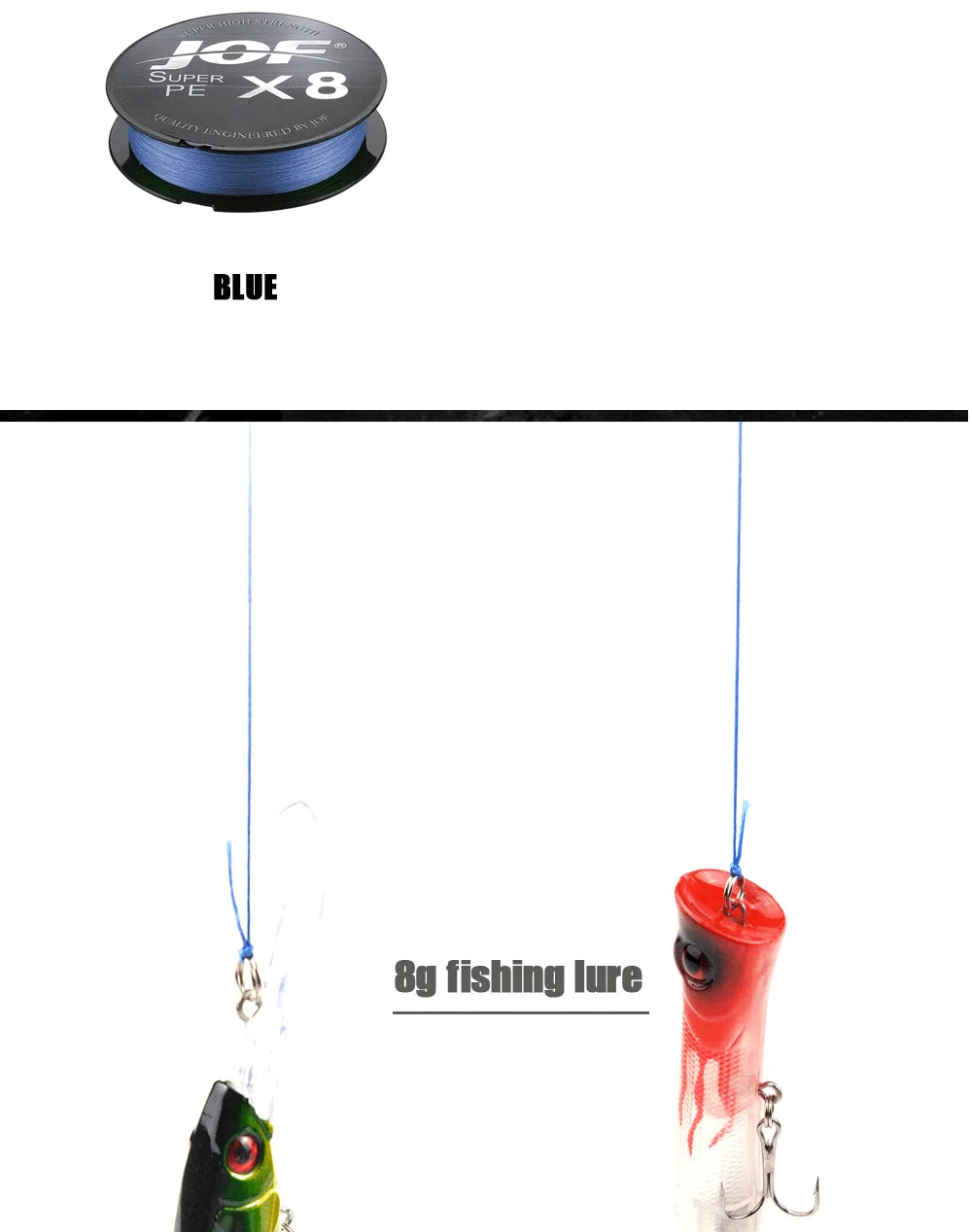 JOF X8 150M 300M 500M Geflochtene Angelschnur 8 Stränge Mehrfarbig Multifilament Salzwasser PE-Schnur 15 20 30 40 60 80 100LB