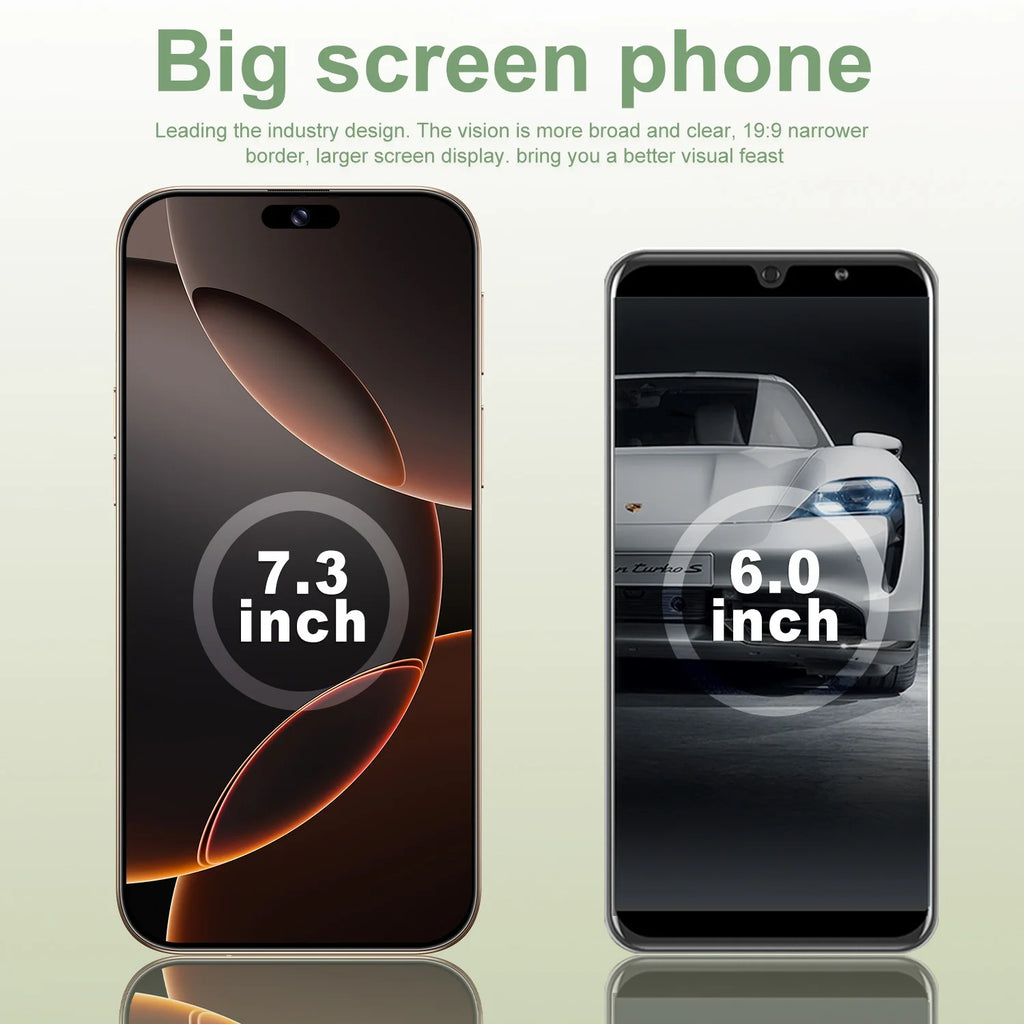 Neues I16 Pro Max grenzüberschreitendes exklusives 5G-Telefon, 7,3-Zoll-Bildschirm, Android 15.0, Dual-SIM, Auslandsversion, Direktvertriebsquelle