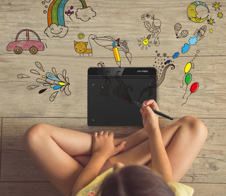 XPPen Star G640 Grafiktablett 6 x 4 Zoll, 8192 Druckstufen, unterstützt Windows, Mac, Digitales Zeichentablett für Zeichnen & OSU-Spiel