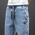 Frühling Sommer Schwarz Blau Cargo Jeans Herren Streetwear Denim Jogger Hosen Herren Baggy Harem Jean Hosen Übergröße